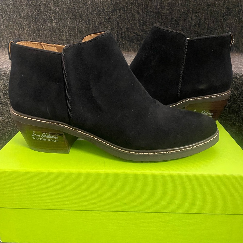 Sam Edelman Pryce waterproof suede ankle boots new in box Sz 10